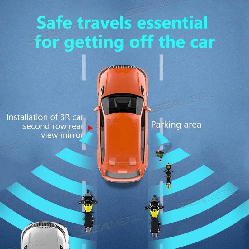 SEAMETAL 2szt Lusterko wsteczne do tylnego pasażera Szkło HD Szerokokątne wypukłe lusterko Regulowane samochodowe lusterko wstec