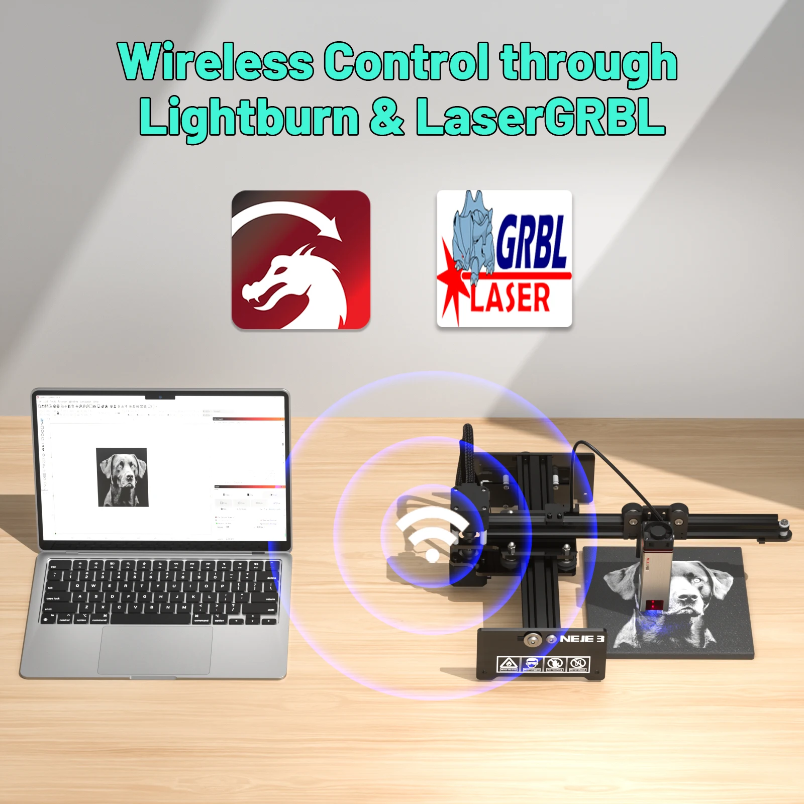NEJE 5 40 W-80 W Maszyna do cięcia Lightburn Przenośna maszyna do grawerowania drewna Sterowanie APP Bluetooth
