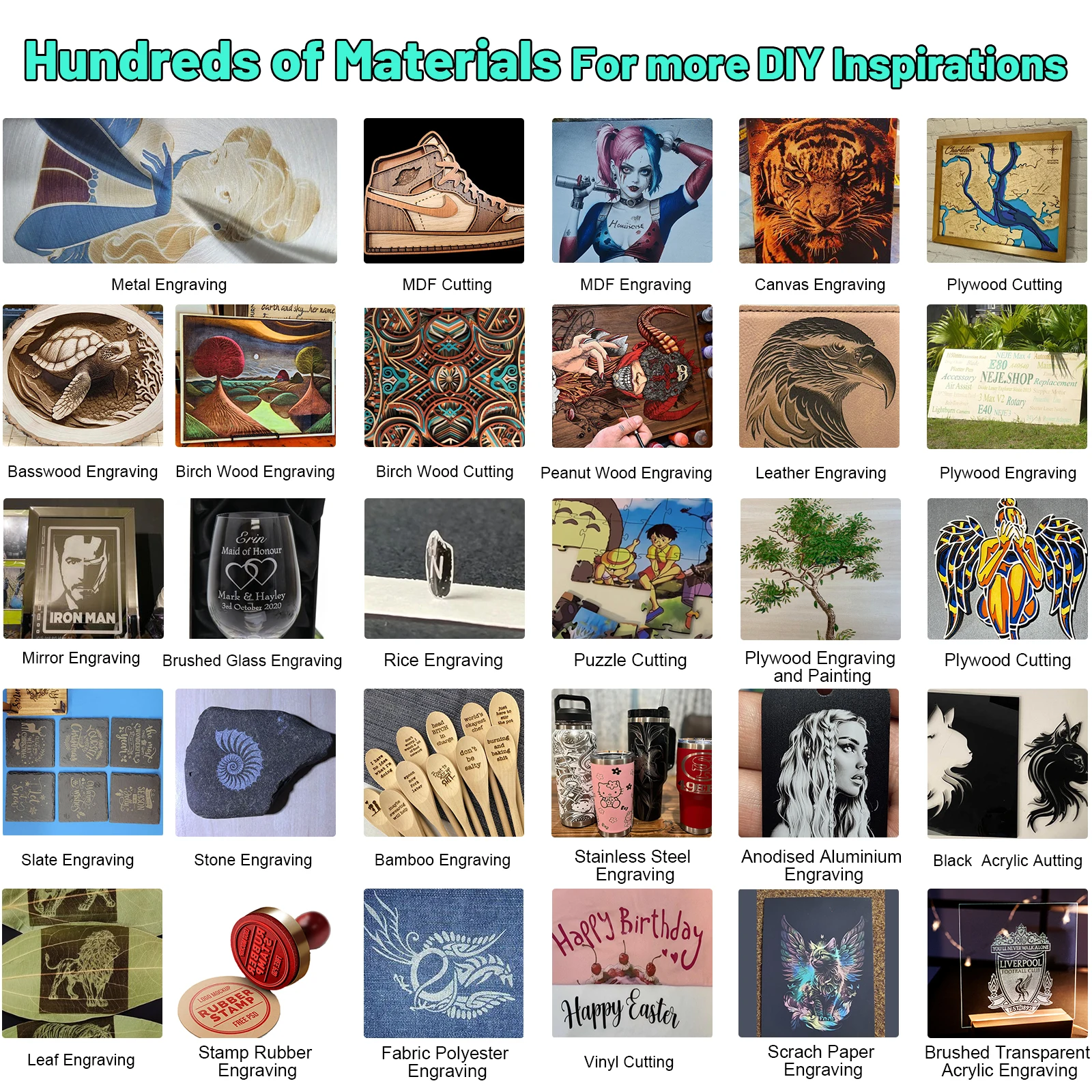 NEJE 5 40 W-80 W Maszyna do cięcia Lightburn Przenośna maszyna do grawerowania drewna Sterowanie APP Bluetooth