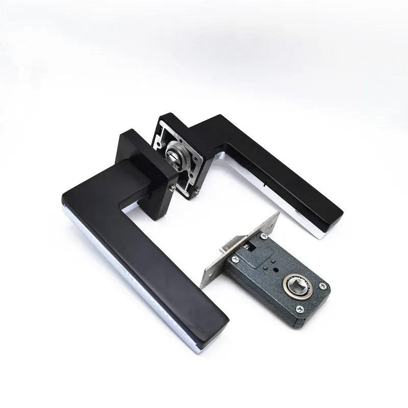 Klamki do drzwi LED do drzwi wewnętrznych Rozeta ze stopu cynku i zestaw dźwigni do drzwi Drewniany zamek przejściowy do sypialn