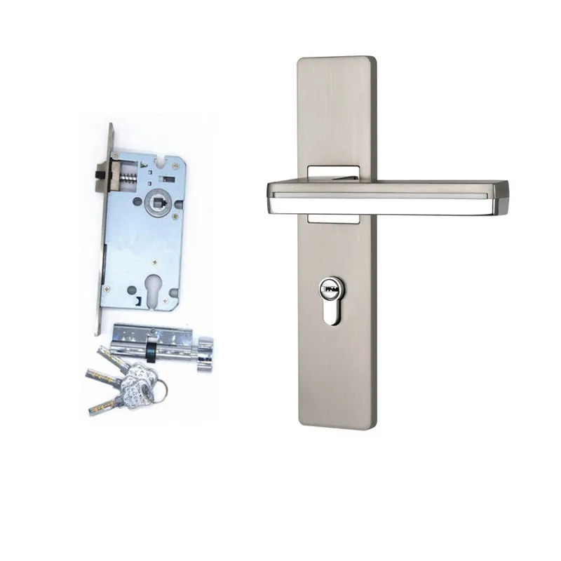 Klamki do drzwi LED do drzwi wewnętrznych Rozeta ze stopu cynku i zestaw dźwigni do drzwi Drewniany zamek przejściowy do sypialn