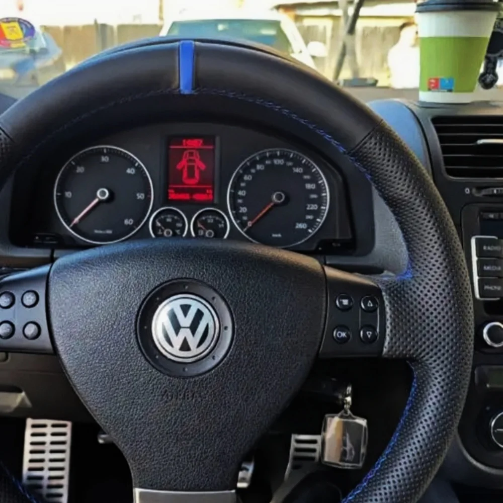 Personalizacja Ręczne szycie Skórzany pokrowiec na kierownicę z mikrofibry do Volkswagen Golf 5 Mk5 GTI VW Golf 5 Passat R GT 20
