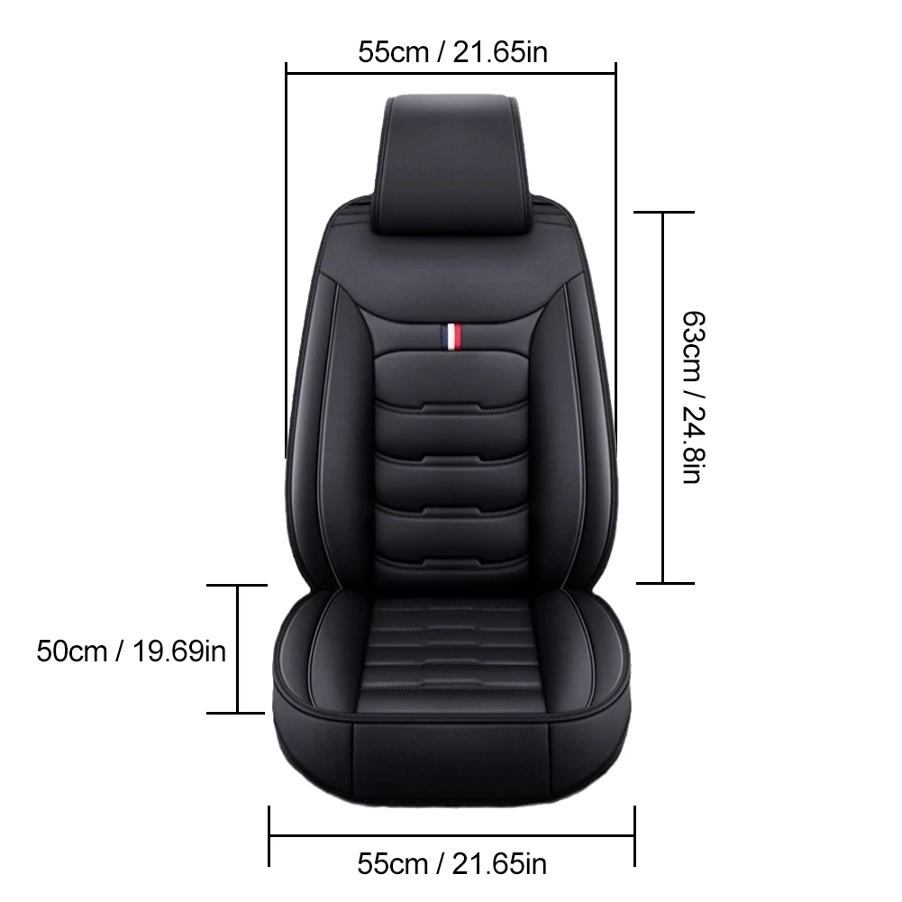 Univers Car Full Seat Cover PU Leather Car Seat Protector Design Airbag Front&Rear Split Bench Compatible Cover Fit Most Car SUV