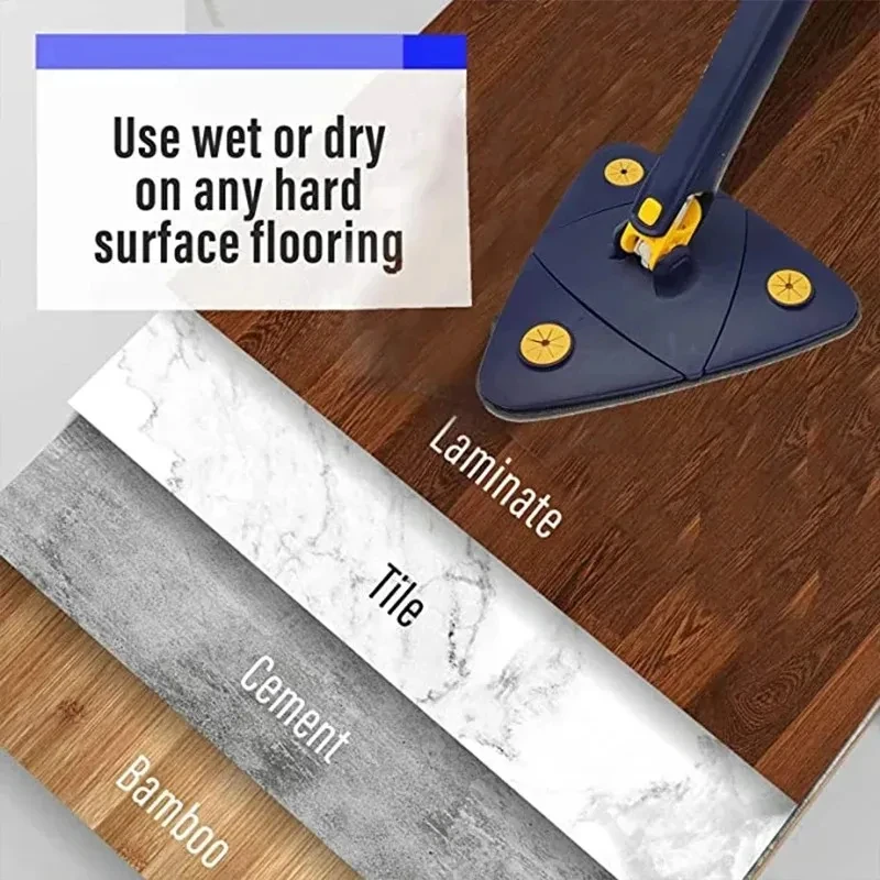 Teleskopowy mop trójkątny 360° °   Obrotowy mop czyszczący Wycisnąć do użytku na mokro i na sucho Absorpcja wody Narzędzia do po