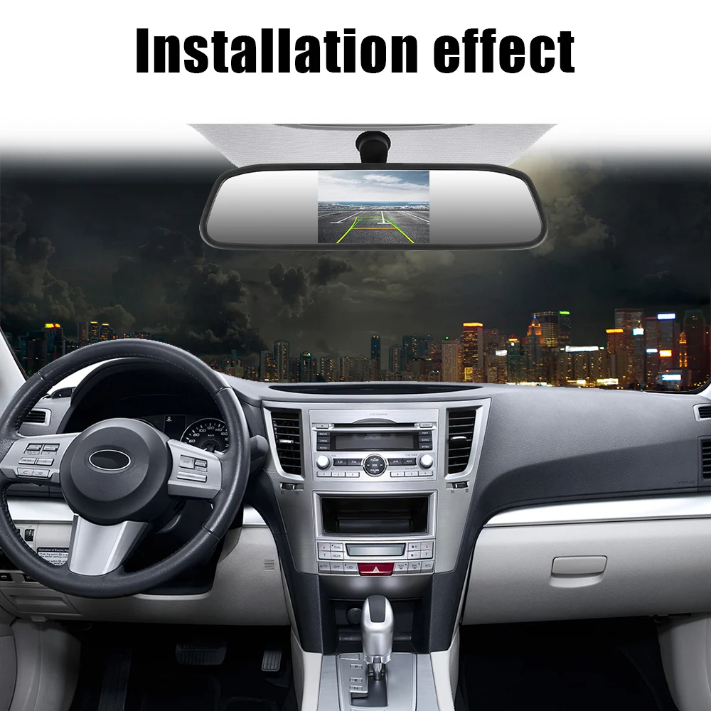 Odtwarzacz samochodowy 12V Lusterko wewnętrzne Kamera cofania Monitor parkowania 4,3-calowy ekran HD DVD Wyświetlacz wideo PDC P