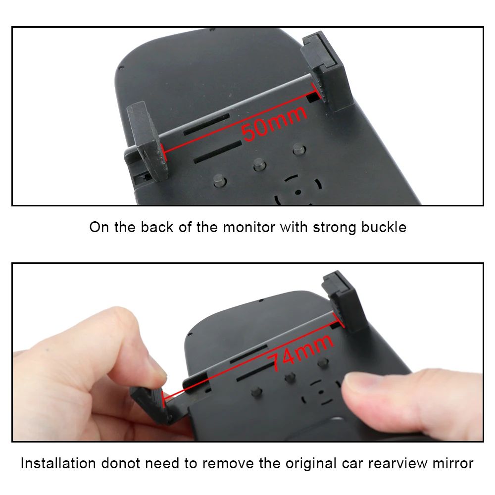 Odtwarzacz samochodowy 12V Lusterko wewnętrzne Kamera cofania Monitor parkowania 4,3-calowy ekran HD DVD Wyświetlacz wideo PDC P