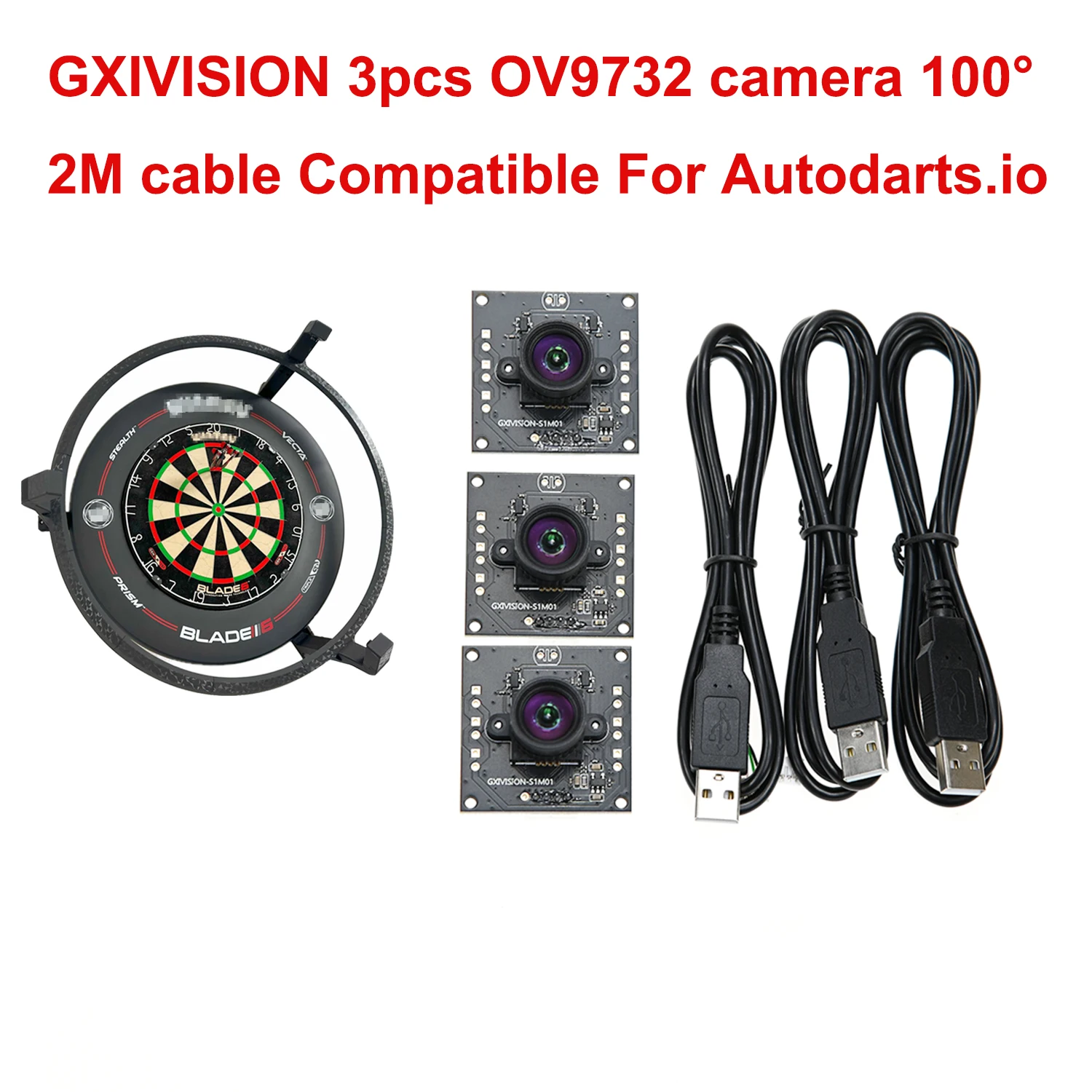 GXIVISION 3 szt. IMX179/OV2735/OV9732100 stopień 1MP 30fps 2M moduł kamery kablowej kompatybilny z DIY Autodarts.io, darmowy ste
