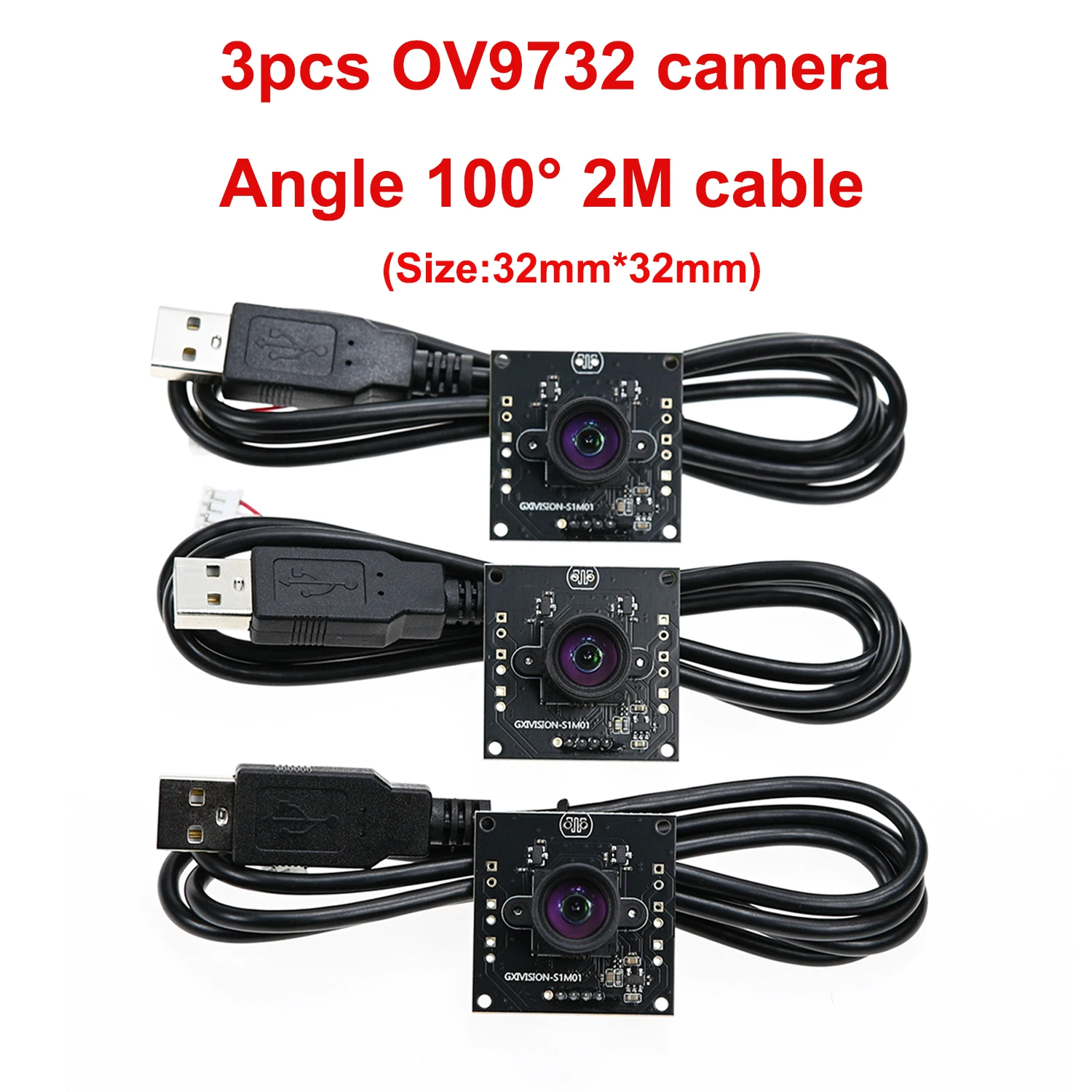 GXIVISION OV9732 1MP 30FPS 2M kabel 100 stopni moduł kamery USB, 3 sztuki OV2735, kamera internetowa IMX179 kompatybilna z syste